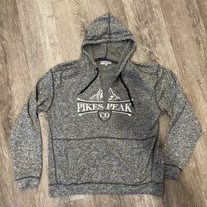 Hooded Sweatshirt Pikes Peak Colorado Gray Sz Large